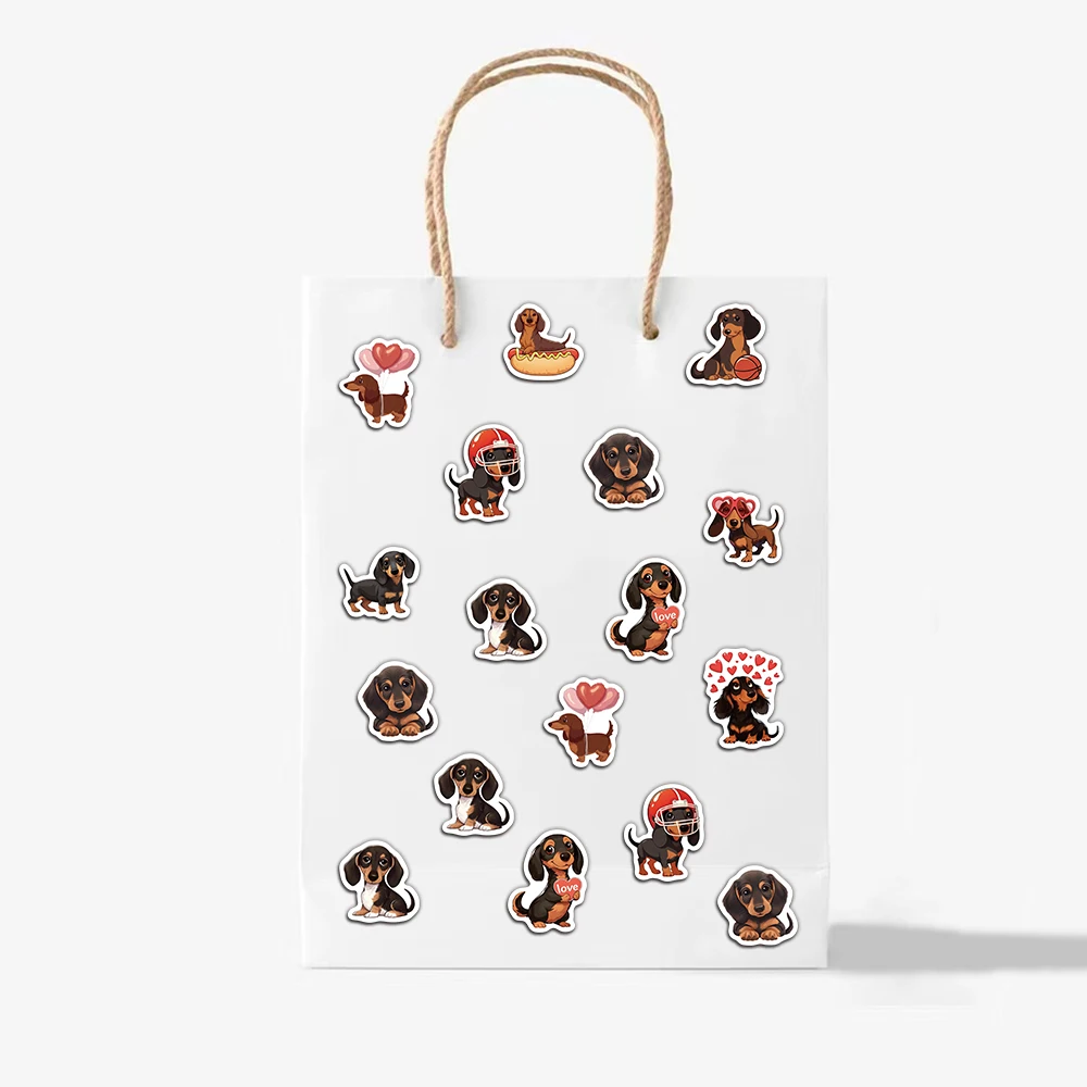 500PCS Cute Sausage Dog Cartoon Roll Sticker, Hand Account Envelope Seal Sticker, Waterproof Decorative Sticker