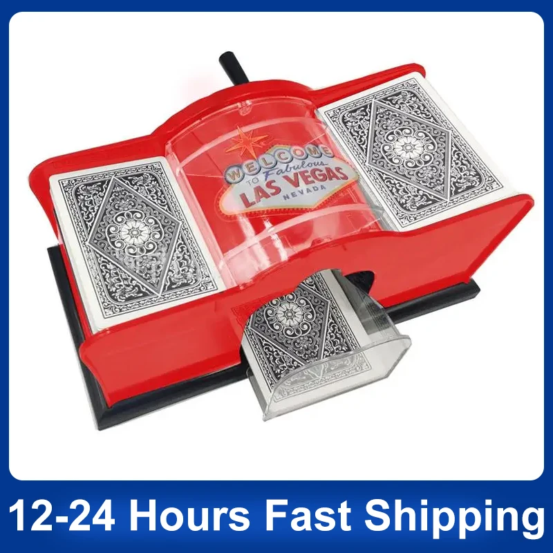 Poker Card Shuffler Board Game Hand Cranked Playing Cards Shuffler Machine Funny Family Game Club Robot Card Shuffler 23X11X11cm