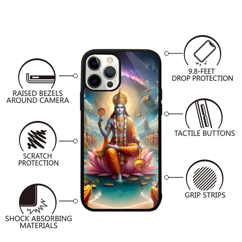 Vishnu Hare Krishna Phone Case Strong Magnetic For IPhone 15,14,13,Pro,Max,Plus,11,12,Mini For Magsafe Wireless Charging