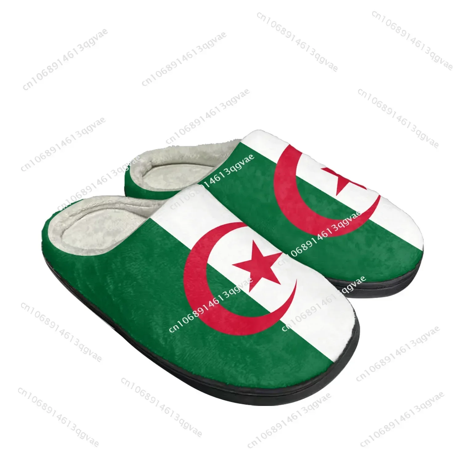 

Algerian Flag Home Cotton Custom Slippers Mens Womens Sandals Algeria Plush Bedroom Casual Keep Warm Shoes Thermal Slipper