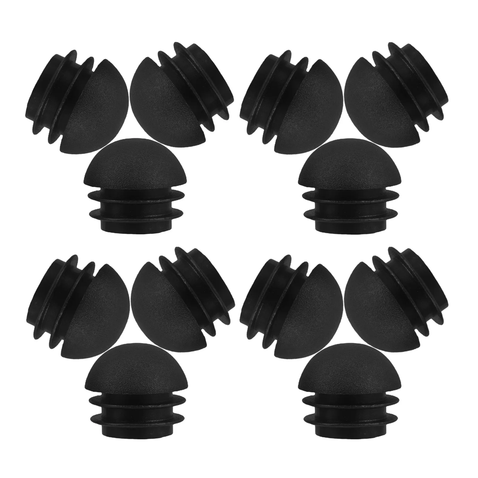 30Pcs Chair Leg Protectors Plastic Tube End Caps Furniture Finishing Covers 25Mm Semi Spherical Black Tubing Stopper Sleeves