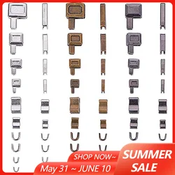24Set Metal Zipper Repair Kit Insertion Pin Zipper Top Stop Accessories Plug for Bag Coat Jacket Zipper Head Sliders Retainer