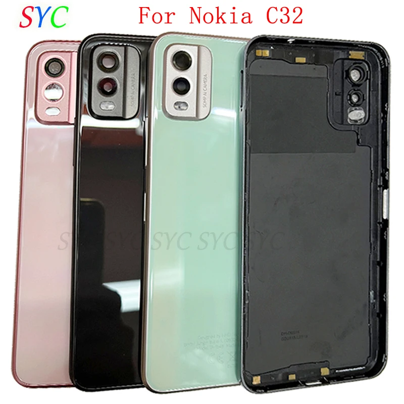 

Rear Door Battery Cover Housing Case For Nokia C32 Back Cover with Logo Repair Parts