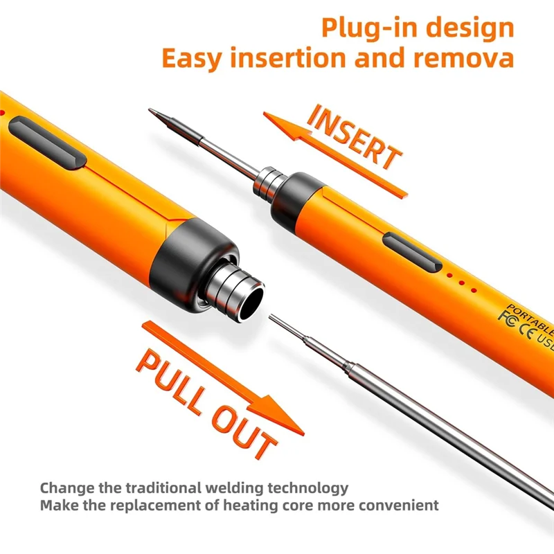 A008 USB قابلة للشحن المحمولة سبيكة لحام 3 سرعات درجة الحرارة قابل للتعديل الكهربائية إصلاح لحام الحديد أداة #3