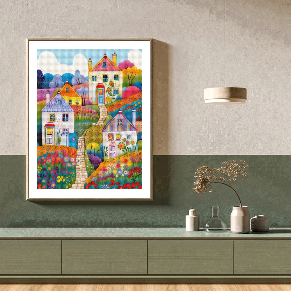 5D fai da te paesaggio pittura diamante giardino città diamante pieno mosaico ricamo paesaggio città punto croce Set arte decorazione della casa