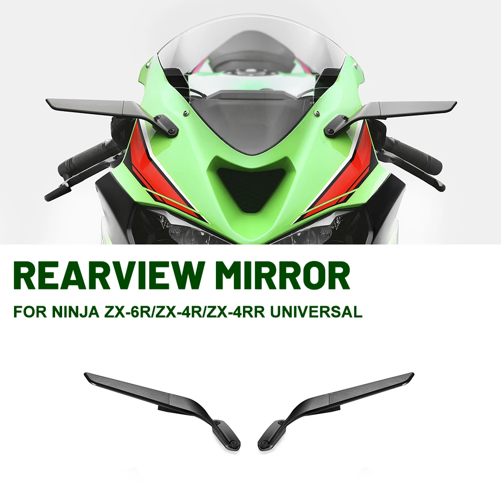 Motorcycle Rearview Mirror FOR Kawasaki Ninja ZX6R ZX4R ZX4RR Vibration Resistant Winglet Blue Anti-glare Side Mirror Black