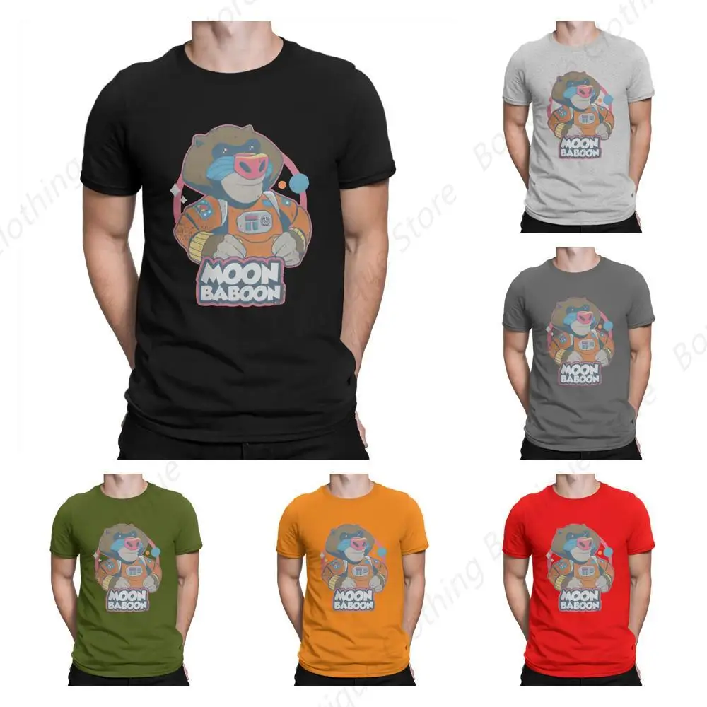 It Takes Two Newest TShirt for Men Moon Baboon Round Neck Basic T Shirt Distinctive Gift Clothes Streetwear