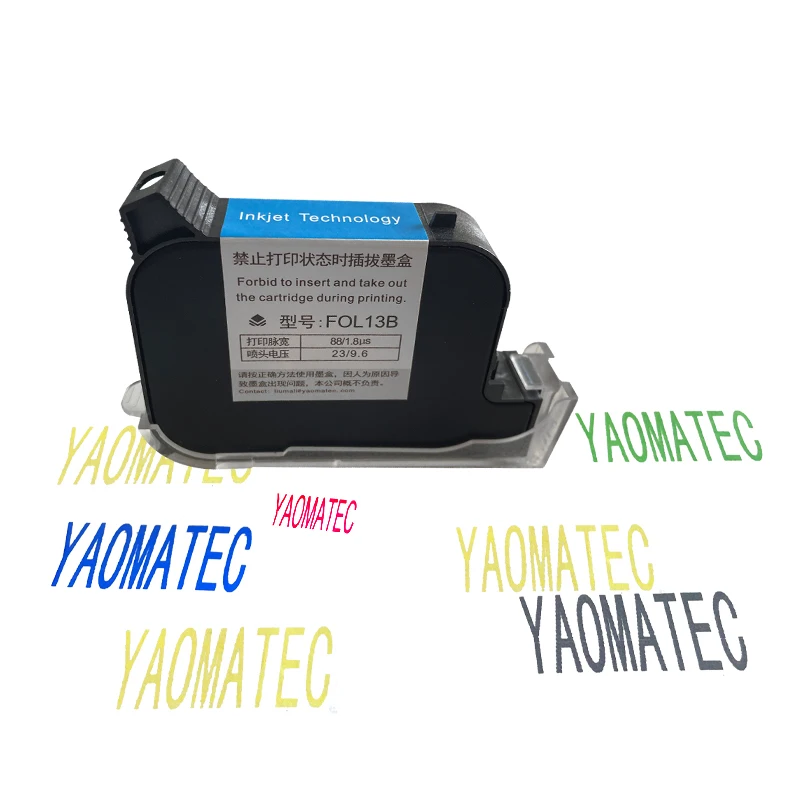 YAOMATEC FOL13B  600DPI 12.7mm  Handheld thermal inkjet Printer Fast Dry Eco Solvent Ink Cartridge