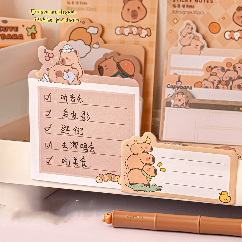 36pcs/lot Cartoon Capybara Memo Pad Cute Sticky Note Stationery Label Notepad Planner Sticker Post School Supplies