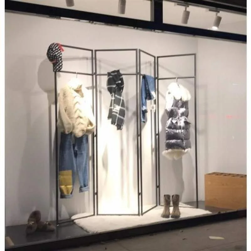 

Clothing store display rack Floor-to-ceiling hanger Women's clothing store shelf suitable for bedrooms and living rooms