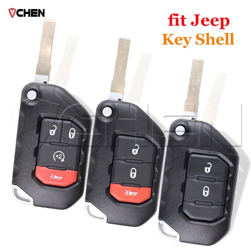 

Корпус с ключом, подходит для Jeep Wrangler Gladiator JL 2018+, крышка смарт-брелока, 2/3/4 кнопки, сменный чехол SIP22 OHT1130261