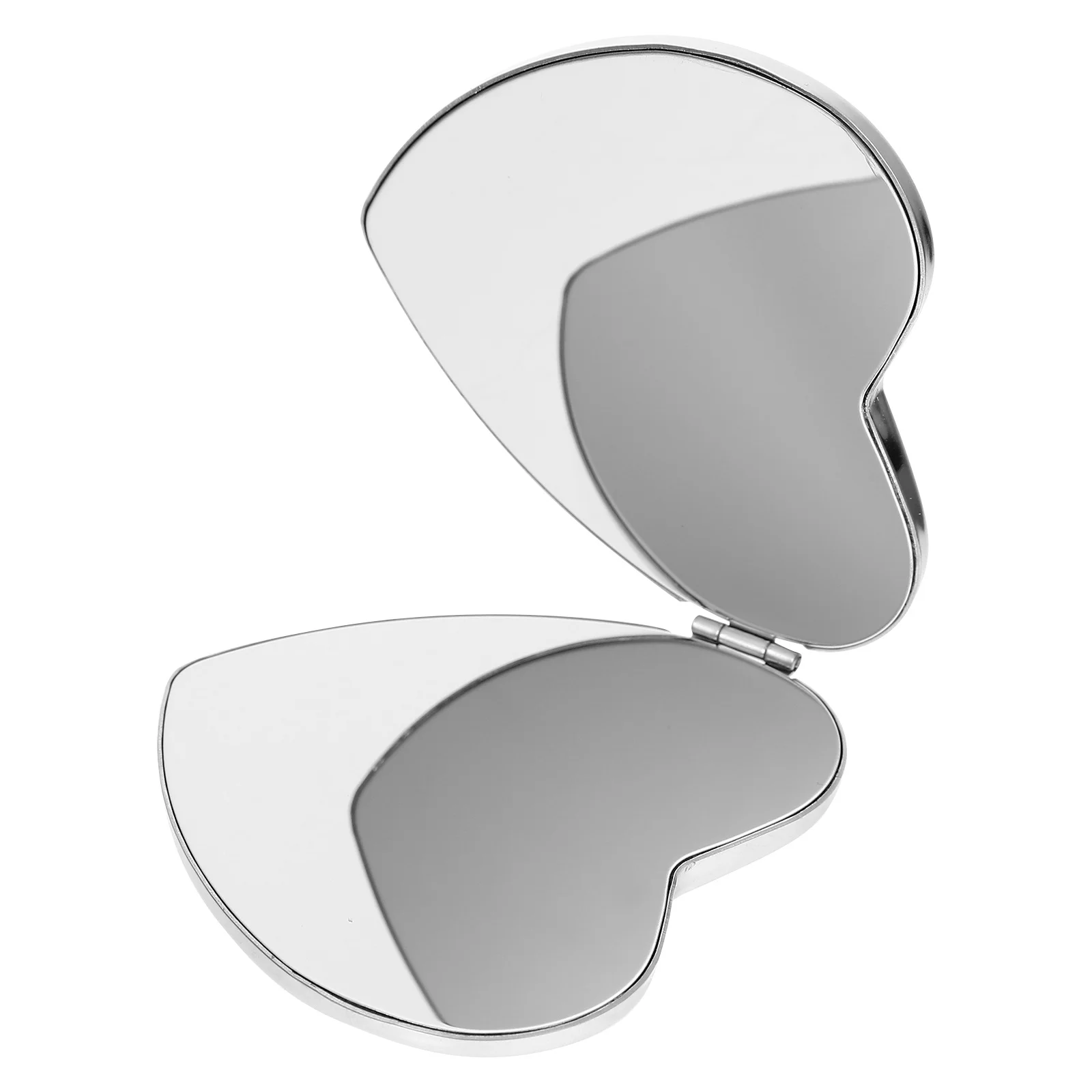 مرآة مدمجة على شكل قلب، مرآة صغيرة ذات انعكاس واضح على الوجهين للمكياج اليومي والأنشطة الخارجية