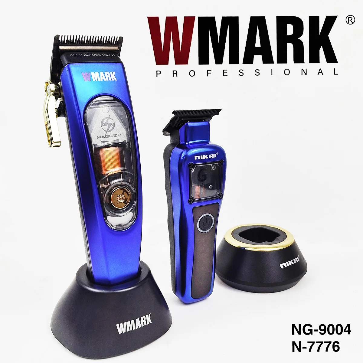 Professional 2PC WMARK NG-9004 10000RPM N-7776 9500RPM Set Hair Clippe High Motor Salon Electric Hair Trimmer for Man Barber