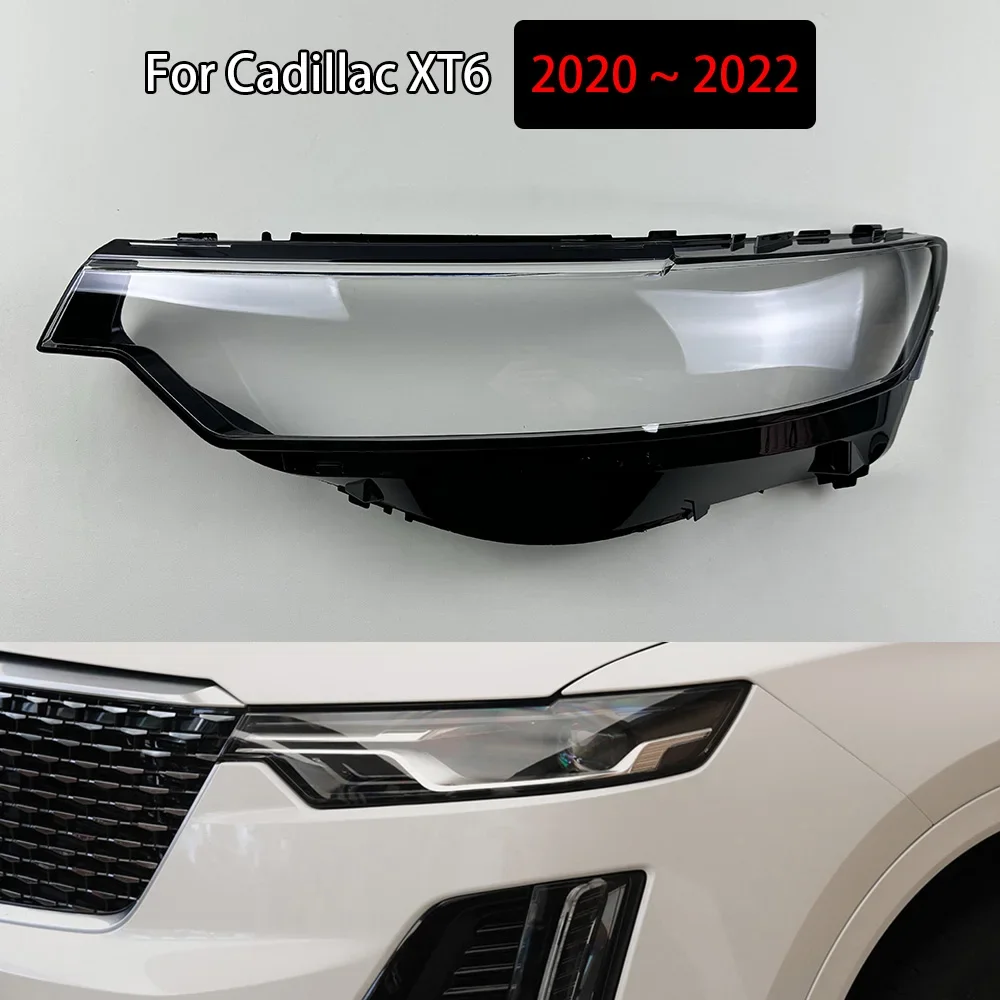 

For Cadillac XT6 2020 2021 2022 Headlamp Cover Shade Transparent Lampshade Headlight Shell Plexiglass Replace Original Lens