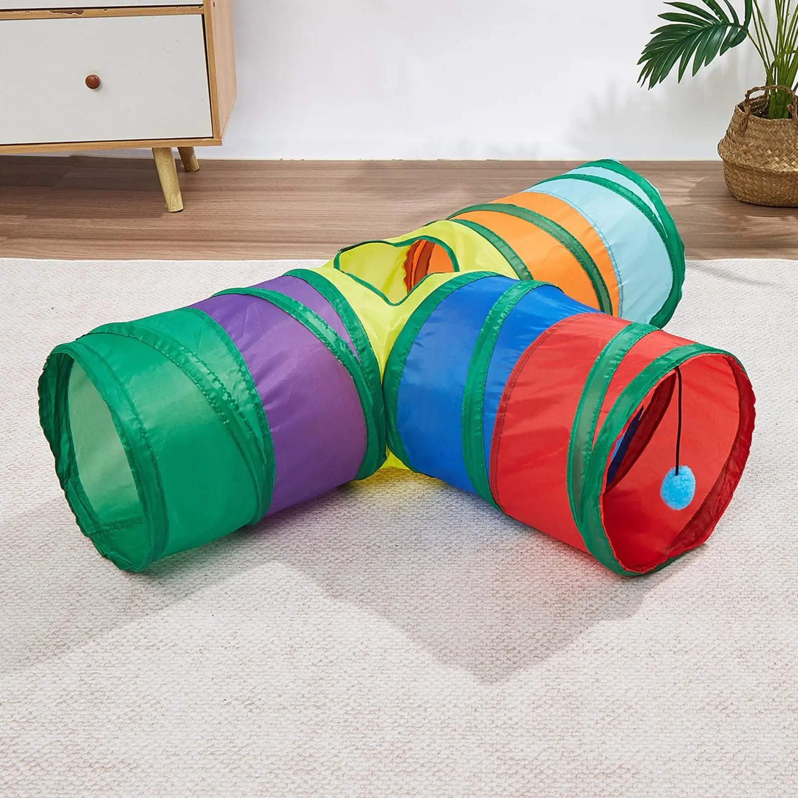 نفق لعب القطط ألعاب تفاعلية قابلة للطي ألعاب القطط الكبيرة نفق للقطط والجرو والكلاب الصغيرة والحيوانات الأليفة لممارسة اللعب في الأماكن المغلقة