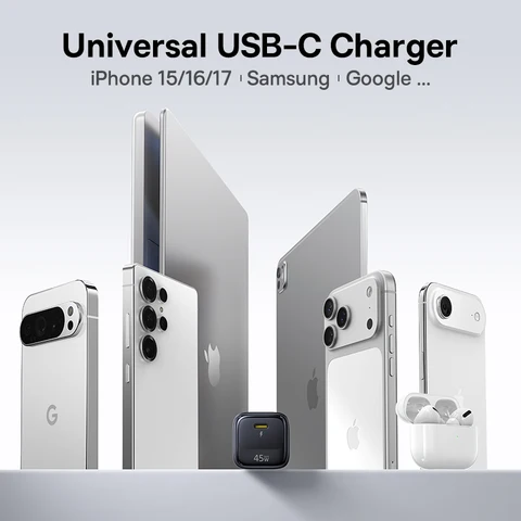 Зарядное устройство Baseus 45W GaN для iPhone 17 16 15 Pro Max, Samsung Galaxy, быстрое зарядное устройство для телефона, портативное зарядное устройство USB-C, зарядное устройство PD