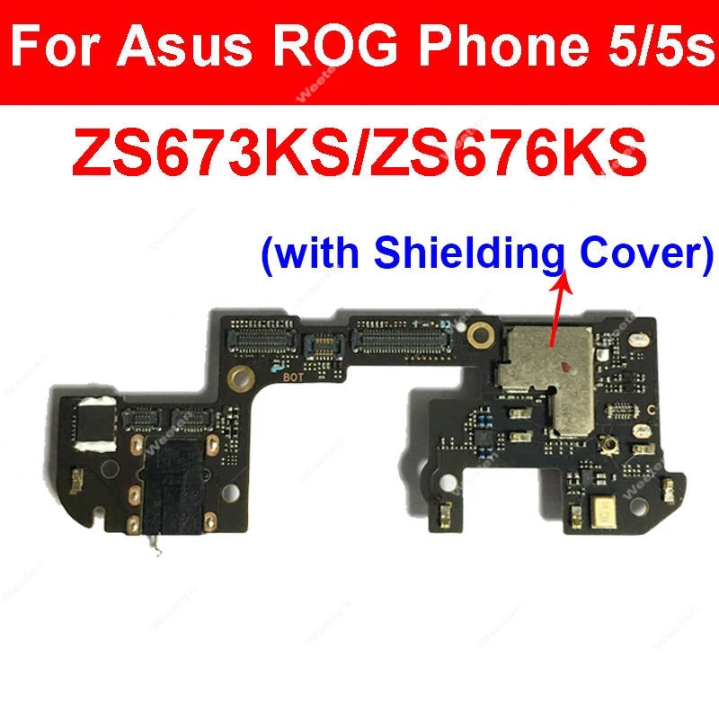 For Asus Rog Phone 5 Rog 5 5S ZS673KS ZS676KS Earphone Headset SIM Antenna Small Board Earphone Jack SIM Board Flex Replacement