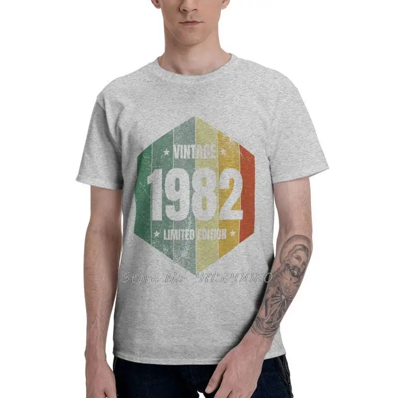 Vintage Legends Are Born In 1982 T-shirt Fashion Cotton T Shirt Birthday Gift Men's Clothing Oversized Unisex Tops Streetwear