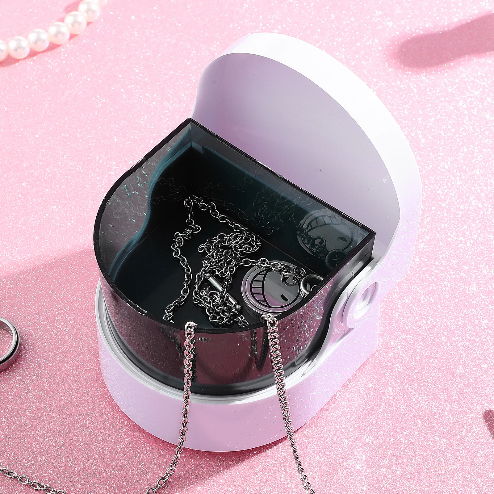 

Ultrasonic Denture Cleaner Machine White Compact For Jewelry Eyeglass Frames Watches Utensils Lab Drying Equipment Tool