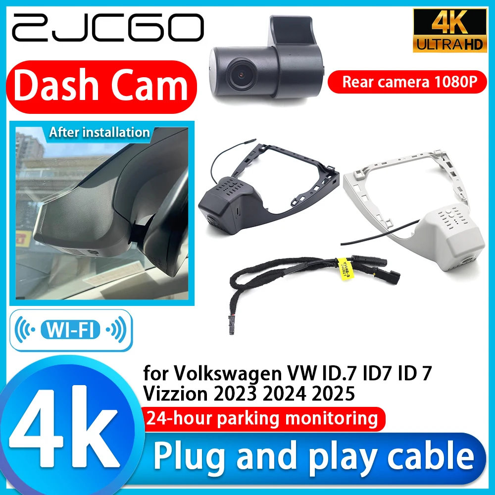 for Volkswagen VW ID.7 ID7 ID 7 Vizzion 2023 2024 2025 4K DVR Dash Cam Car Camera Lens 24h Monitor Video Recorder Recording