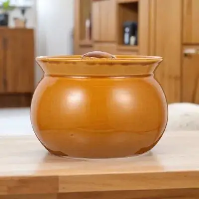 

400Ml Ceramic Stew Cup Comfortable Grip Burn Resistant Design Wide Application in Kitchen Home Hotel Restaurant Soup Preparation