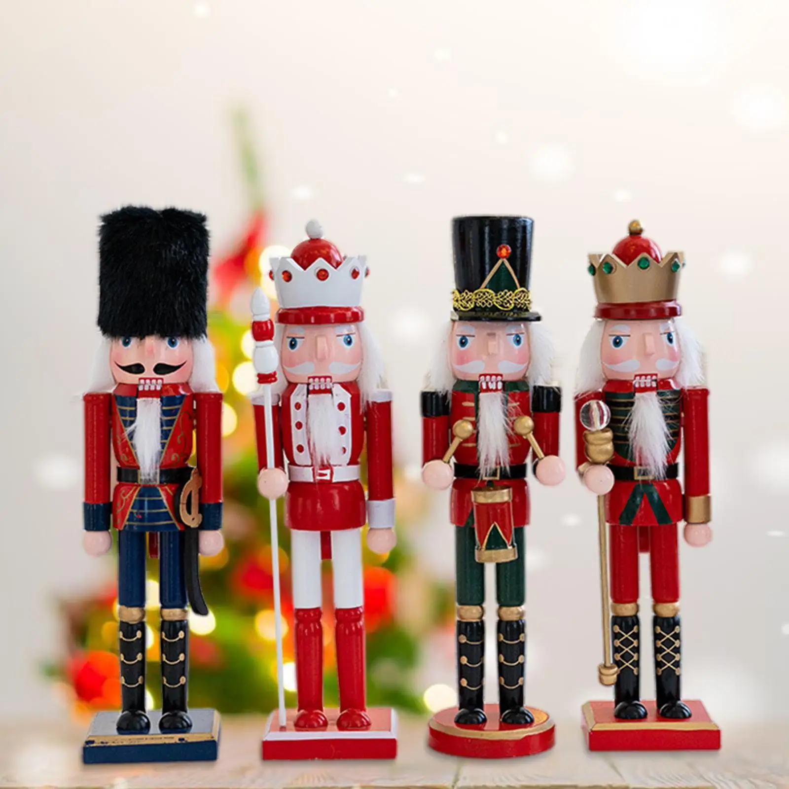 

5Pcs Nutcracker Figurines Christmas Decorations Desktop Ornament Crafts Statues for Living Room Xmas Party Festive Scene Layout