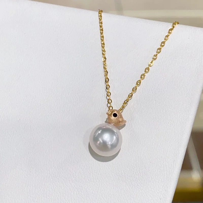 

SGARIT Pendant Necklaces 925 Sterling Silver Matte Finish Free Bird With 9-10mm Natural Freshwater Edison Pearl Pendant