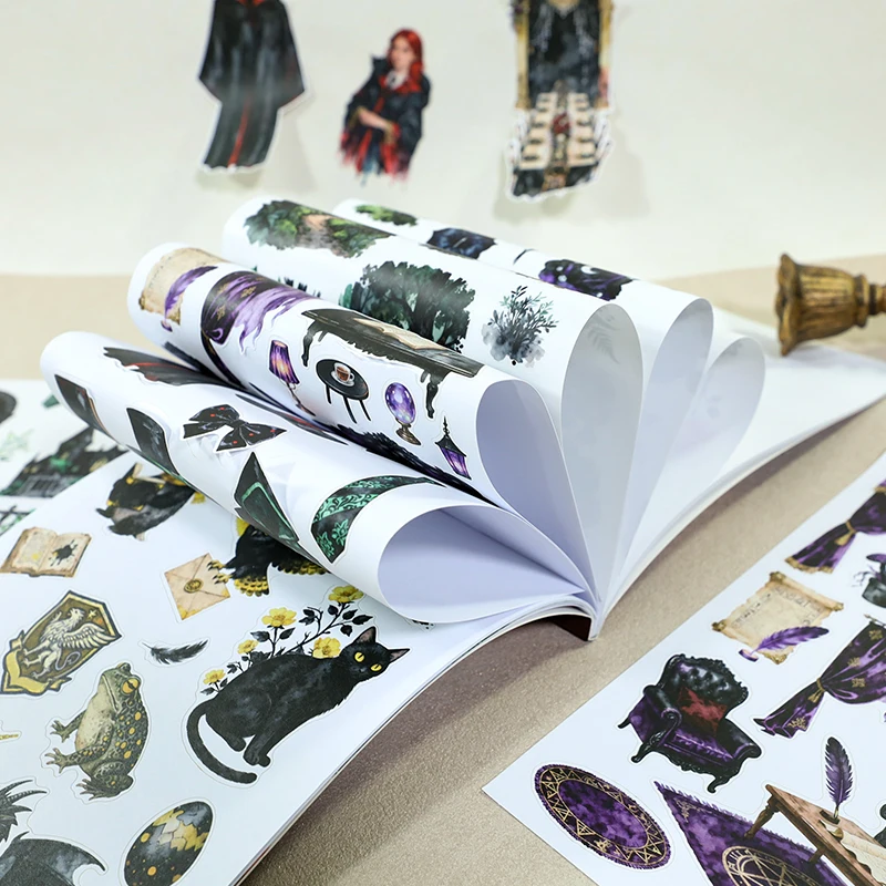 

20 Sheets/book Vintage Magic Flower Landscape Sticker Book Creative DIY Journal Material Collage Scrapbooking Stationery