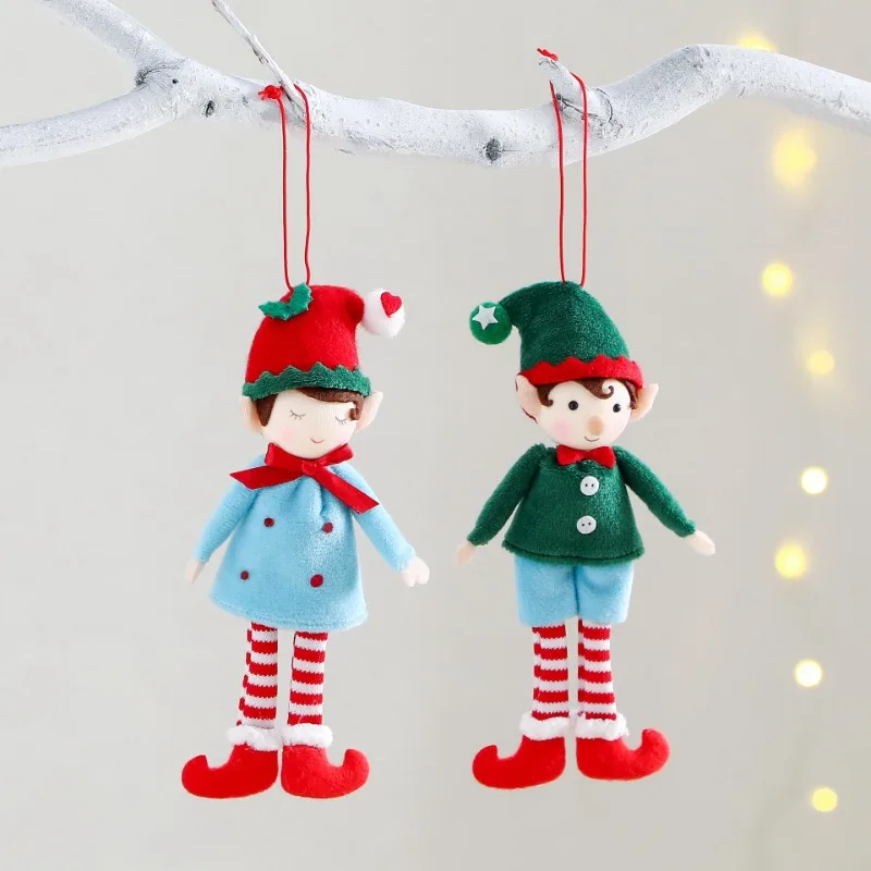 

Christmas Tree Cute Navidad Elf Hanging Ornament Xmas Elf Festival Doll Pendants New Year Party Decor for Kids
