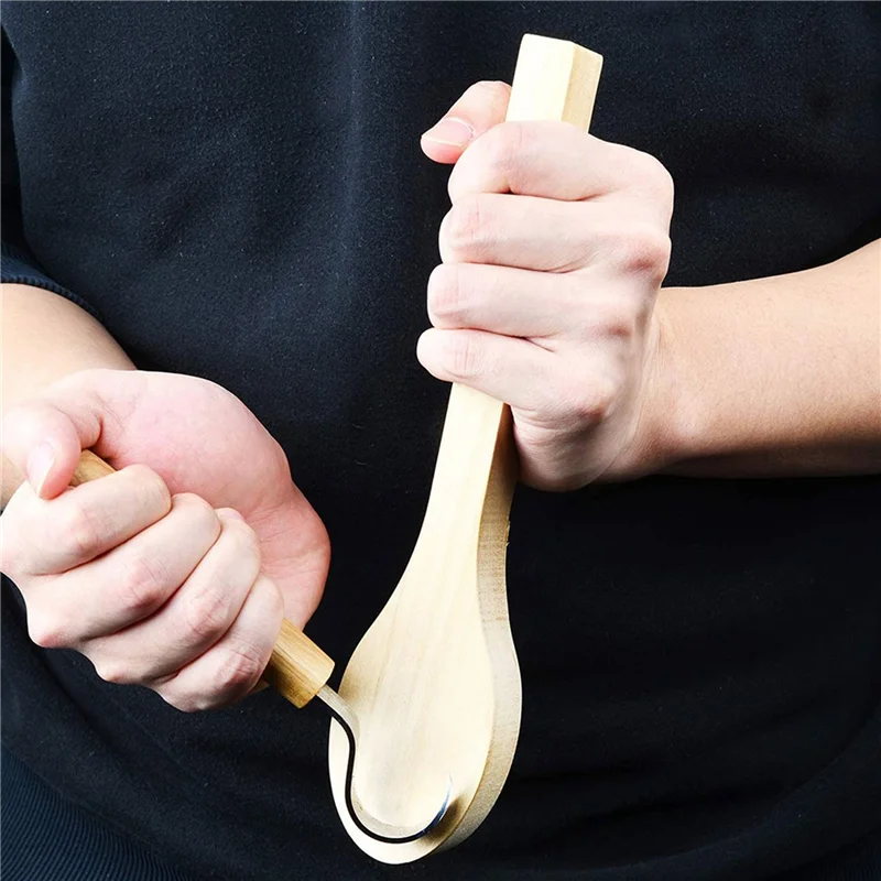 

A53Q-8 Pcs Wood Carving Spoon Blank Beech Wood Unfinished Wooden Craft Whittling Kit For Whittler Starter