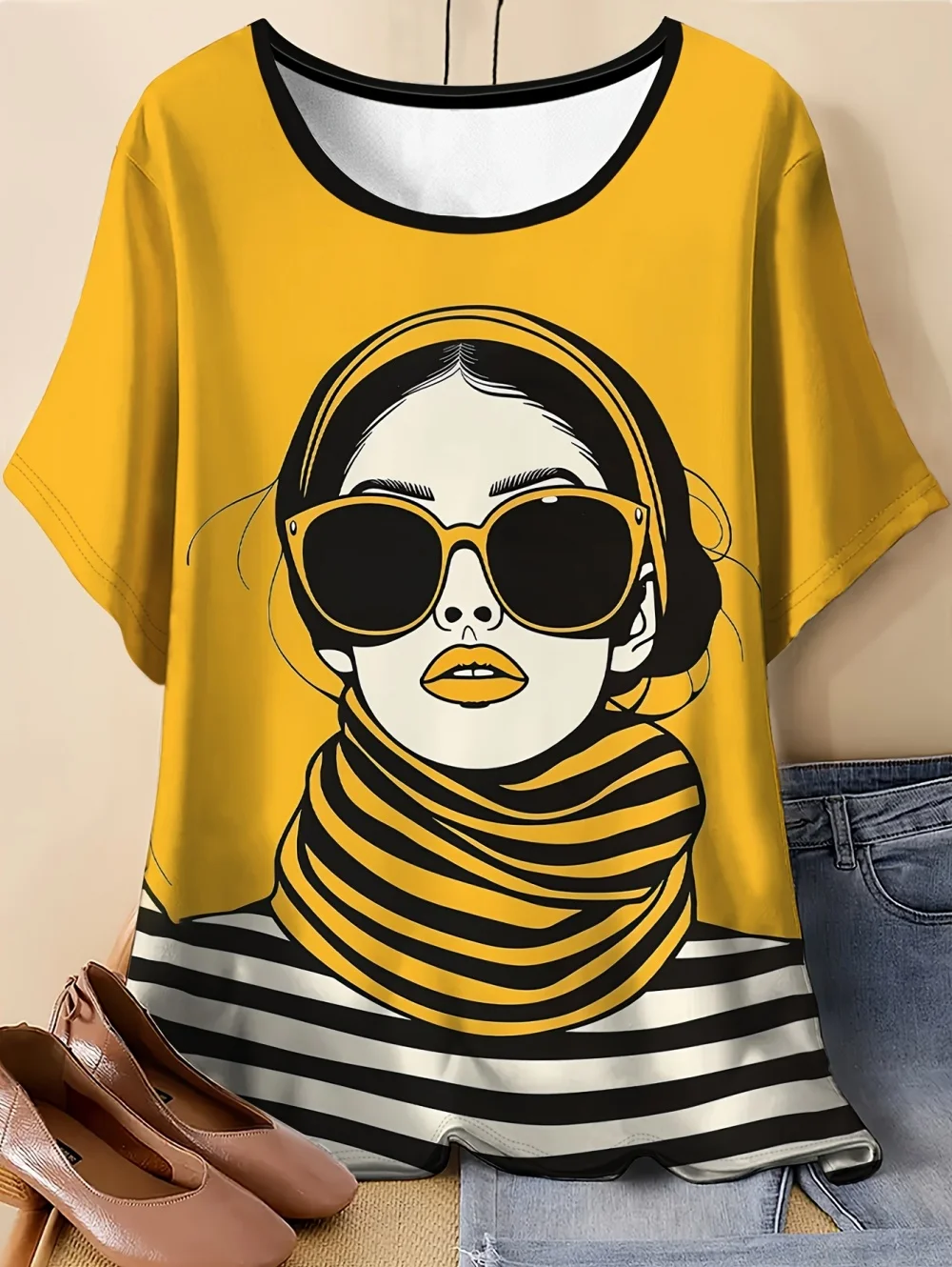 Fashion Modern Girls T-Shirt 3D Print Women's Short Sleeve Tops Y2k Clothing O-Neck Tees Casual T-Shirts Elegant Women Clothes
