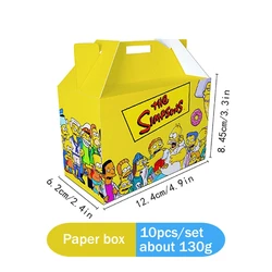 Simpsons Cartoon Candy Box Paper Candy Cartons Popcorn Box Party Supplies Boxes Snacks Food Tub Wedding Kids Birthday Supp