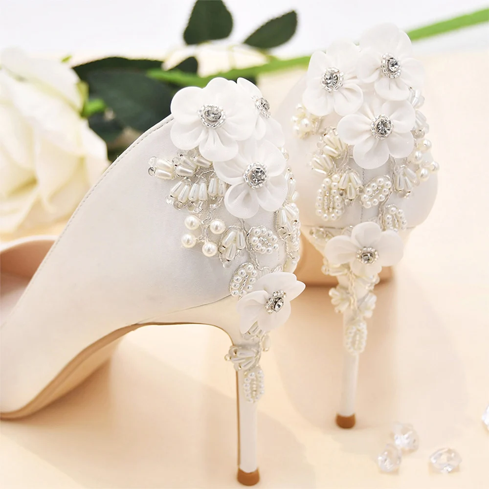 TOPQUEEN Handmade High Heels Shoes Applique Patches DIY Bride Women Sew On Dress Clothes Accessories Birthday Adult Gift SP34