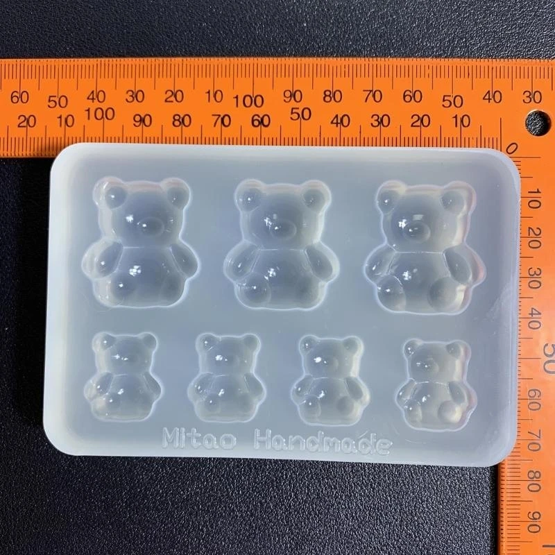 

91AC Silicone Epoxy Molds DIY Crafts Moulds Table Decorations Little Bear Shaped