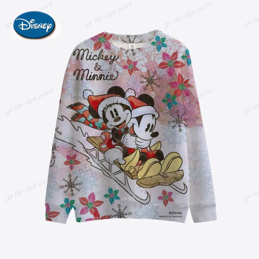 New Disney Minnie Mickey Mouse print O-neck Hoodies Women Winter Autumn Pullover Sweatshirt Female Cartoon Loose Tracksuit