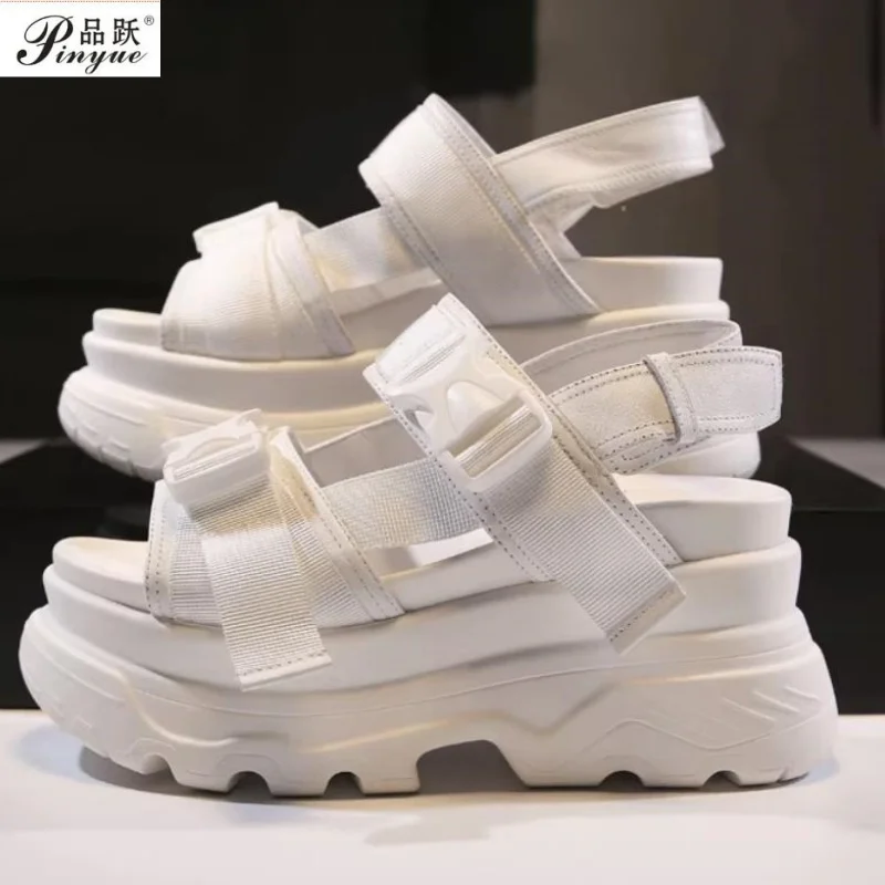 

Women Wedge High Heels Shoes Women Buckle Leather Canvas Summer Zapatos Mujer 35-43Wedges Woman Sandal 35-43