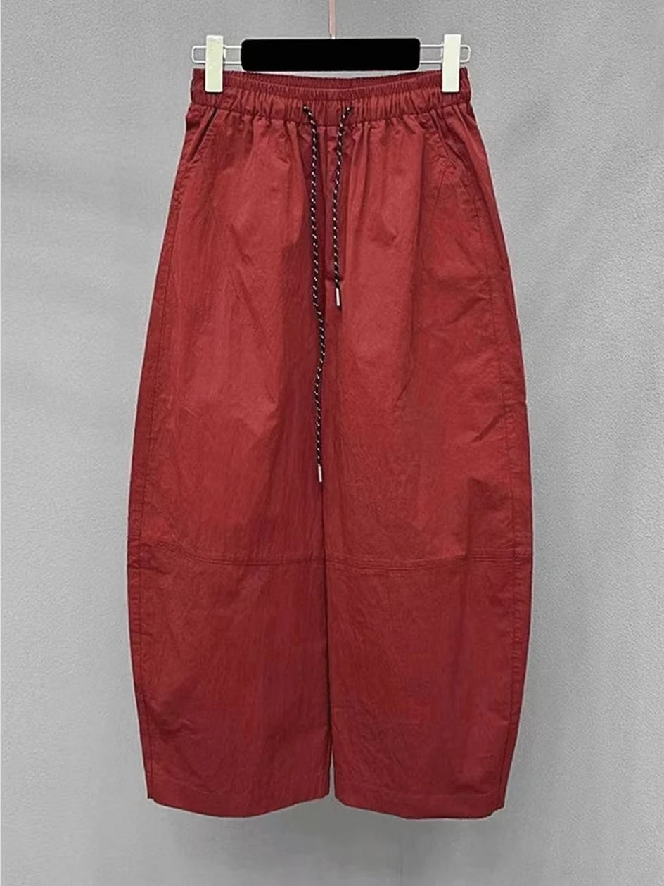 Loose Comfortable Casual Pants Women's Summer Thin Wide Leg Balloon Pants High Waist Straight Tube Casual Trousers