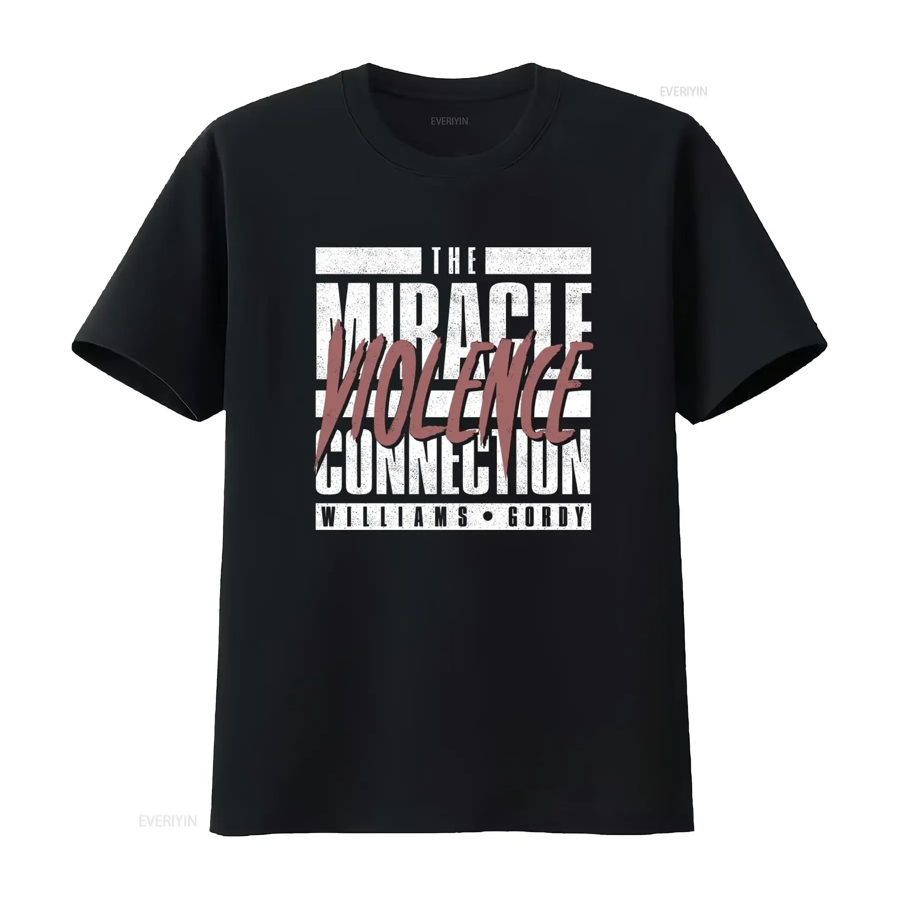 T-shirt The Miracle Violence Connection au design audacieux pour les trendsetters, style vintage, délavé, respirant, extensible, élégant, mode décontractée