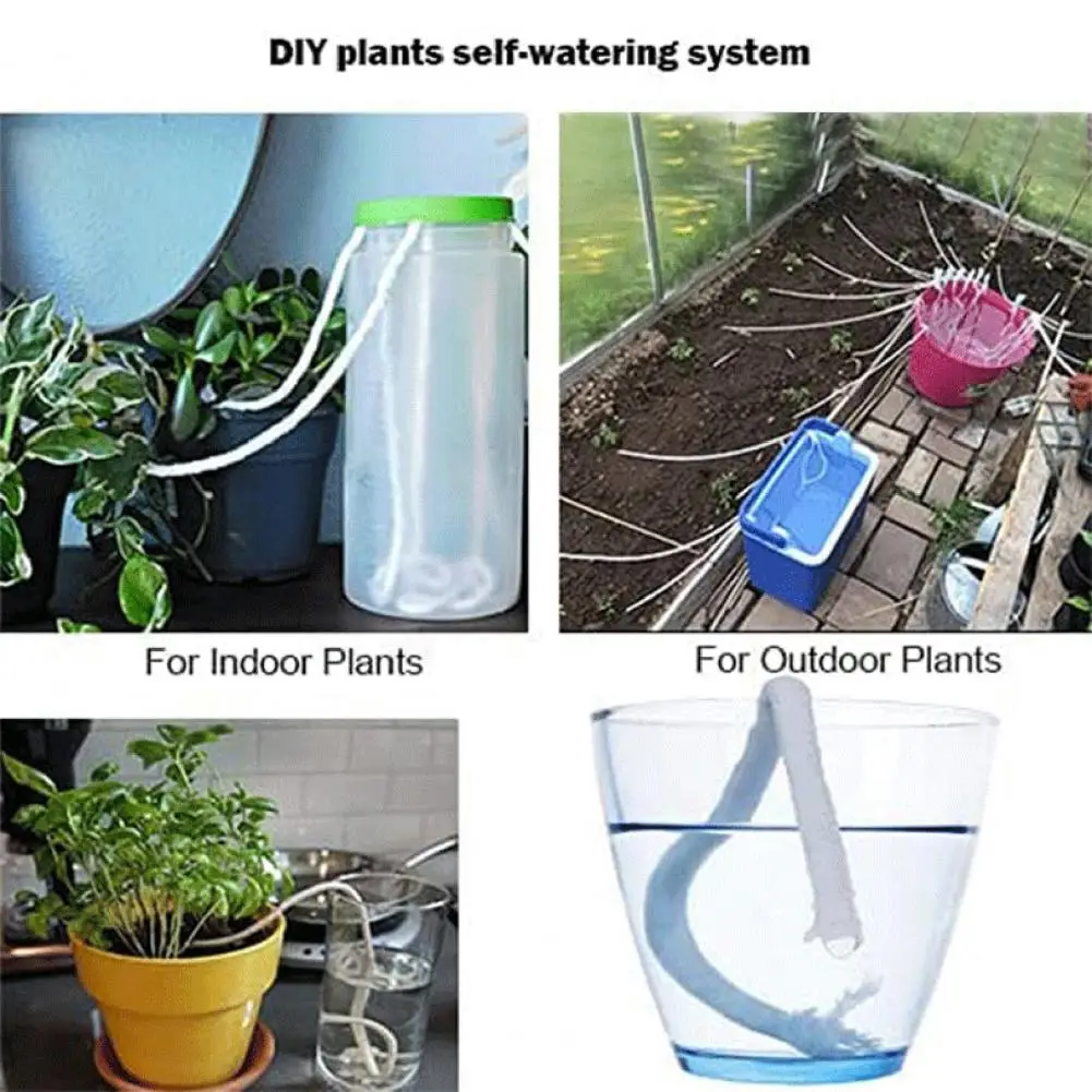 Plant Watering Cotton Rope Washable Plant Watering Self Watering Cotton Rope Automatic Drip Irrigation System Diy Indoor Garden