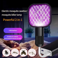 USB Mosquito Swatter Trap Pest Control Electric Shock Mini Mosquito Killer Lamp Portable UV Light Fly Bug Zapper Summer Outdoor