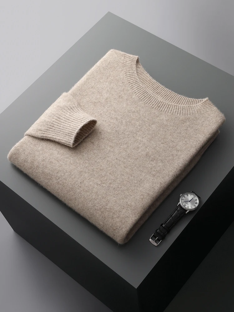 MEETCC Autumn Men Cashmere Basic Pullover Soft  Warm O-Neck Sweater Smart Casual 100% Cashmere Knitwear Quality Jumpers Clothing