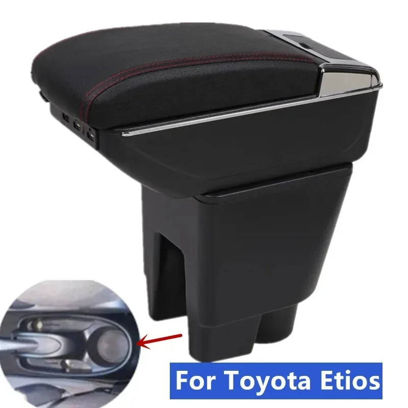 NEW luxury For Toyota Etios Armrest Box For Toyota Etios Car Armrest Central storage Box with USB Interior Car Accessories