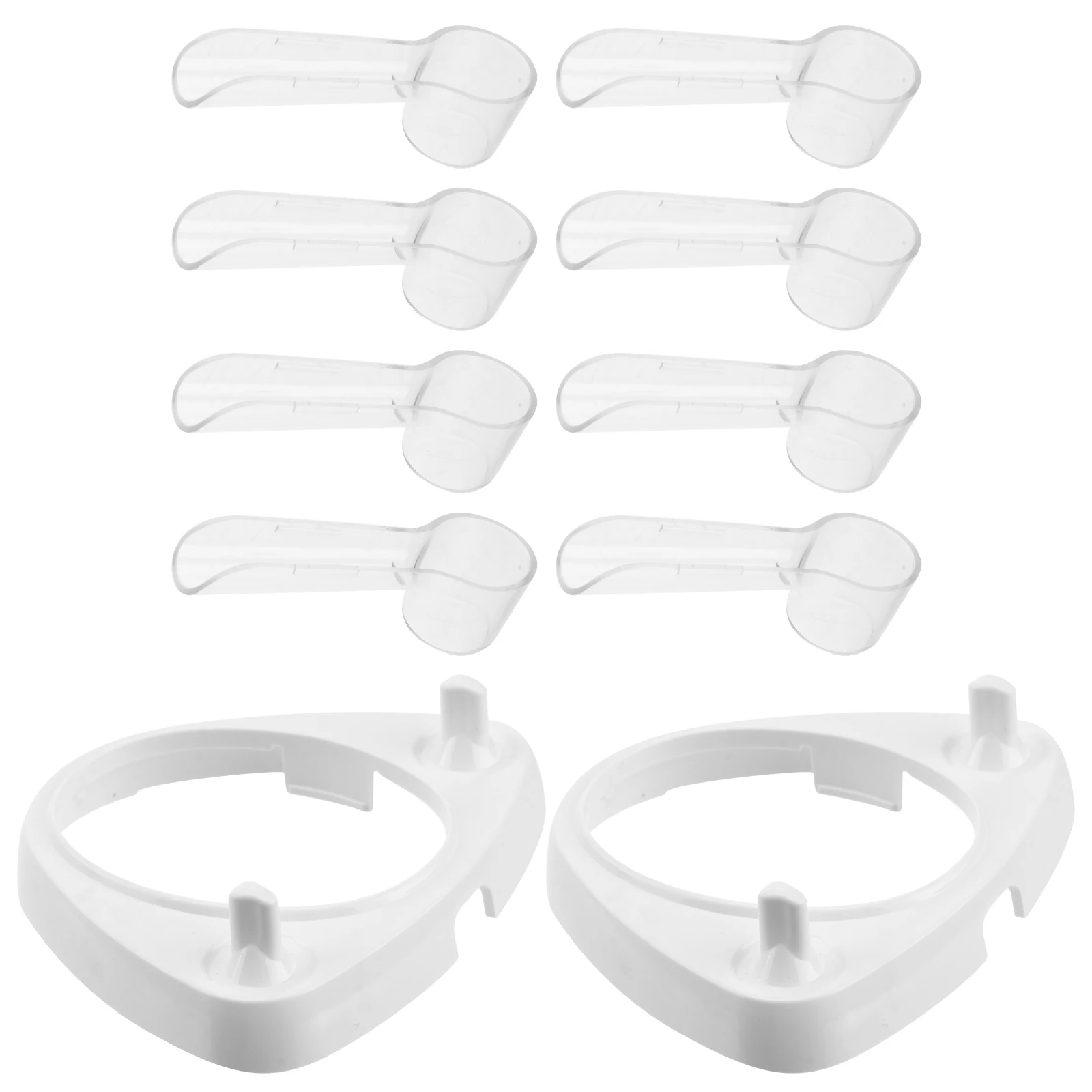 

2Pcs Electric Toothbrush Holder Set With 8 Toothbrush Head Covers Dust-Proof Storage Organizer