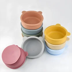 Baby Silicone Complementary Food Bowl Silicone Children Learning to Eat Rice Bowl Baby Snail Suction Cup Bowl