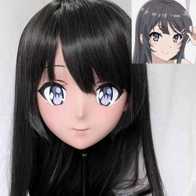 

(GLA015) Customize Character Crossdress Female/Girl Resin Half/Full Head With Lock Cosplay Japanese Anime Role Kigurumi Mask