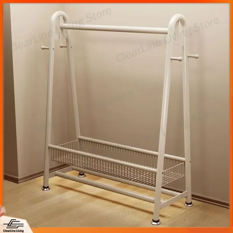 Floor to Ceiling Clothes Rack Bedroom Household Coat Hanger Simple Drying Rack Indoor Shelf Garment Pole for Hanging Clothes