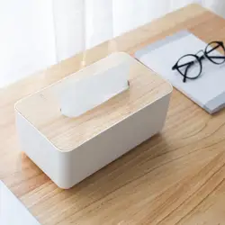 Japanese Tissue Box Wooden Cover Toilet Paper Box Solid Wood Napkin Holder Case Simple Stylish Home Car Tissue Paper Dispenser