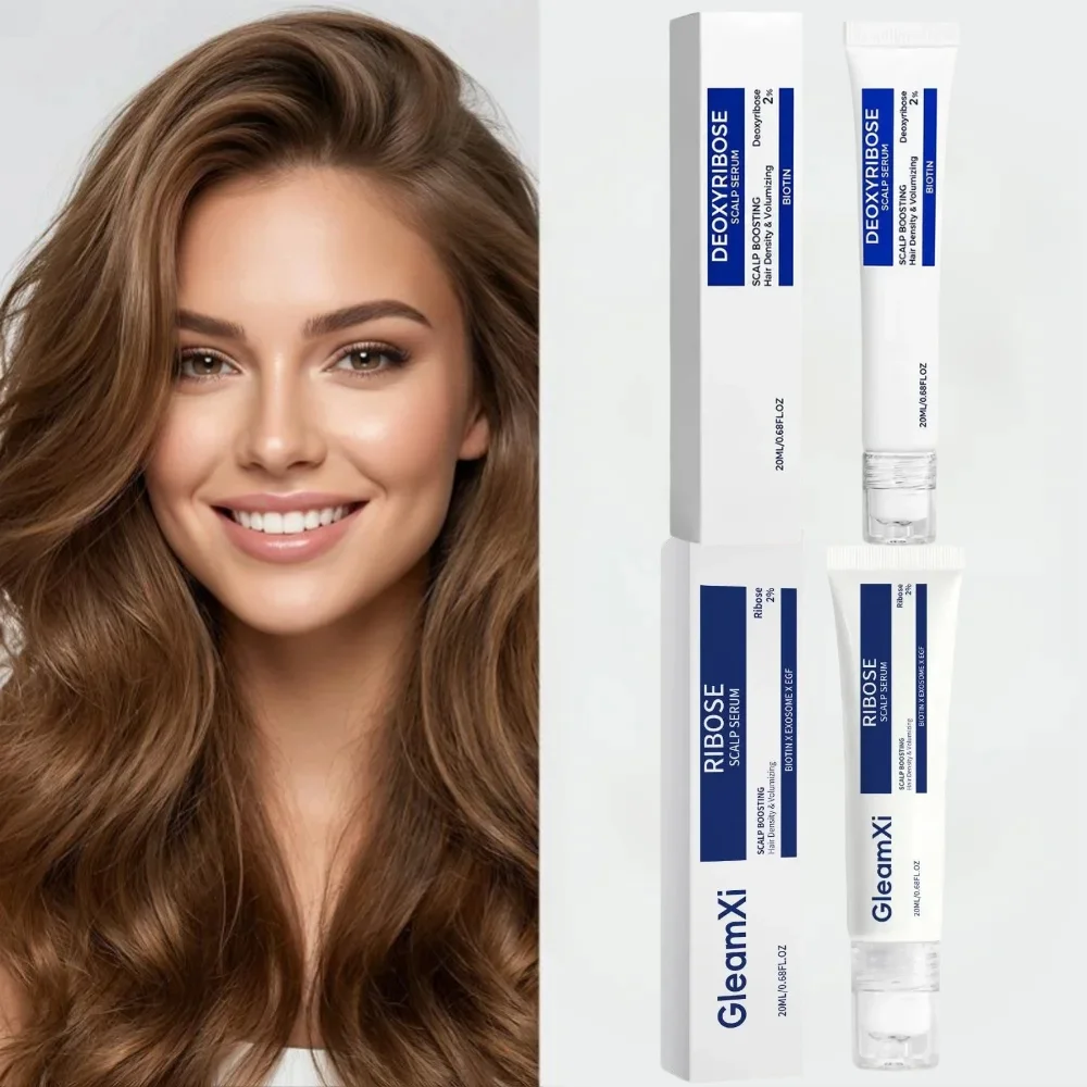 Triple Roller Ball Scalp Serum Biotin Ribose Deoxyribose Portable Massage Hair Essence Boost Hair Density & Volumize Hair Care