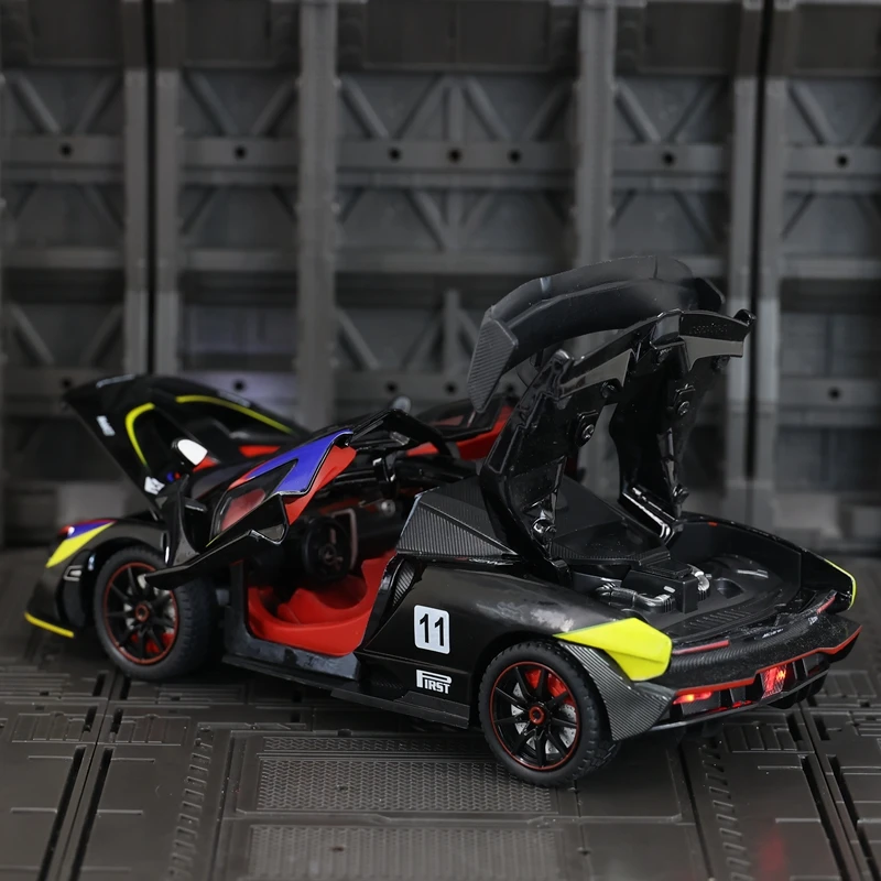 Modelo de coche de aleación McLaren Senna 1:24, puertas y capó de motor, el maletero se puede abrir, se puede dar como regalo de cumpleaños para amigos
