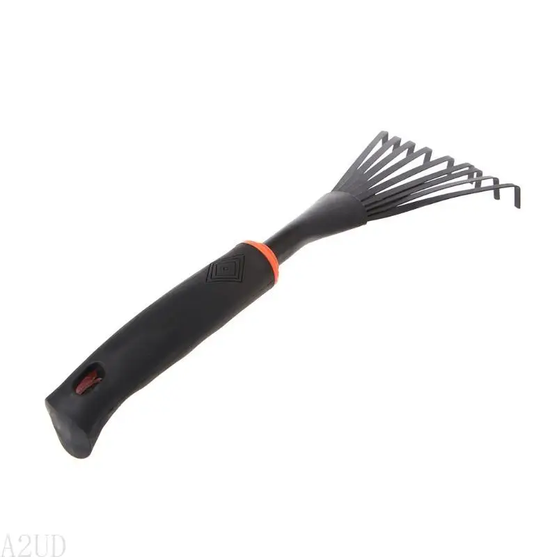 A2UD 1Pc Portable Mini 9 teeth Steel Rake For Home Garden Transplanting Tool